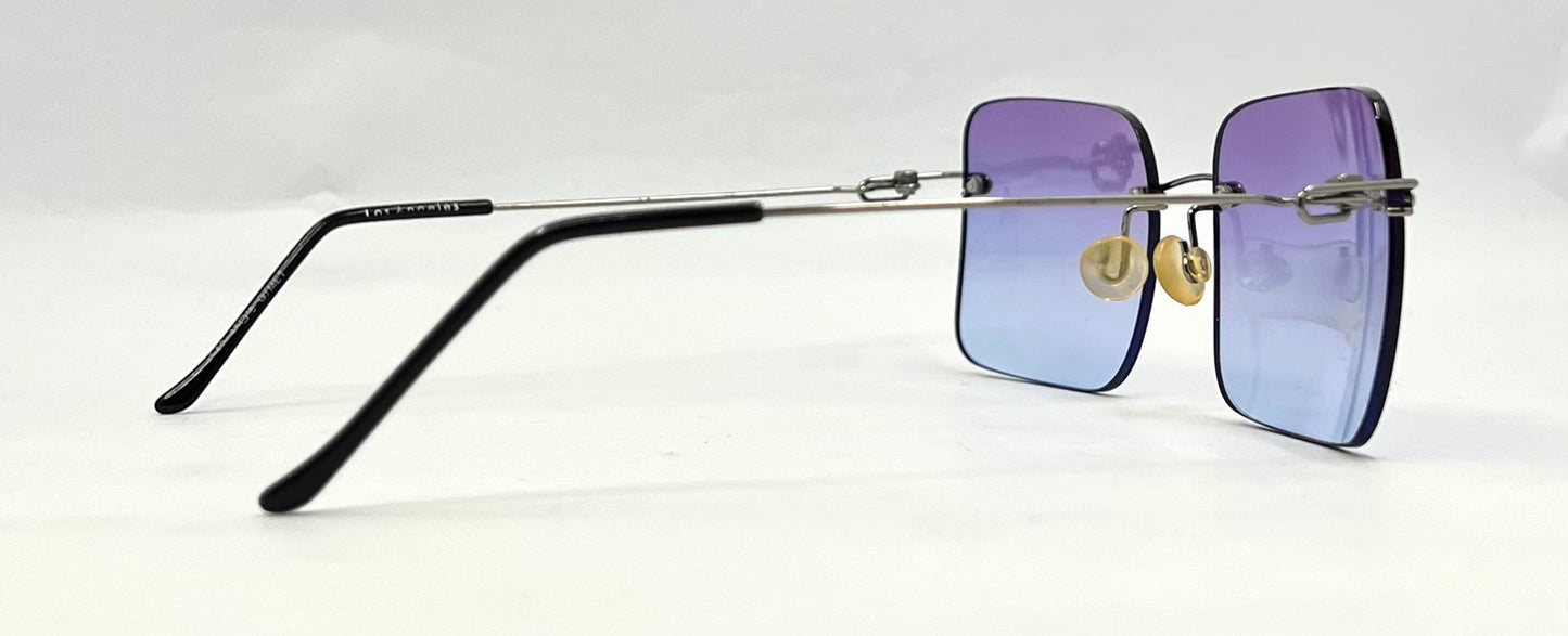 Masters 543 Rimless Gradient Sunglasses – Purple to Blue Lens – G/MET – Unworn