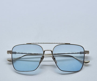 Chrome Hearts AM Gold Plated – Solid Light Blue Lenses – Deadstock Full Kit