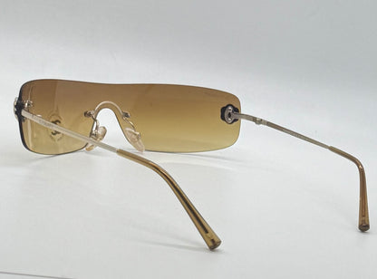 CHANEL 4086 C.125/73 Silver Shield Rimless Sunglasses – Vintage Deadstock – Made in Italy
