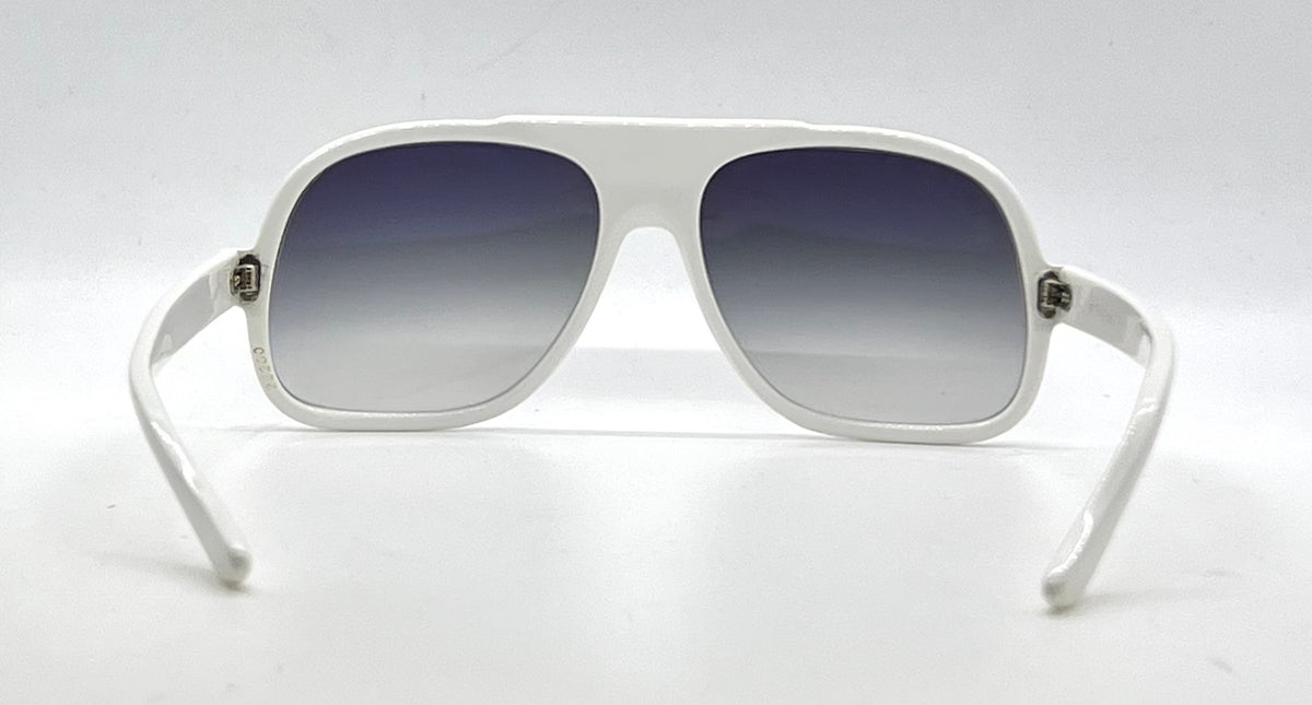 SRO VINTAGE Optical White Oversized Aviator Sunglasses-New Gray Gradient Lens-USA