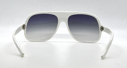 SRO VINTAGE Optical White Oversized Aviator Sunglasses-New Gray Gradient Lens-USA