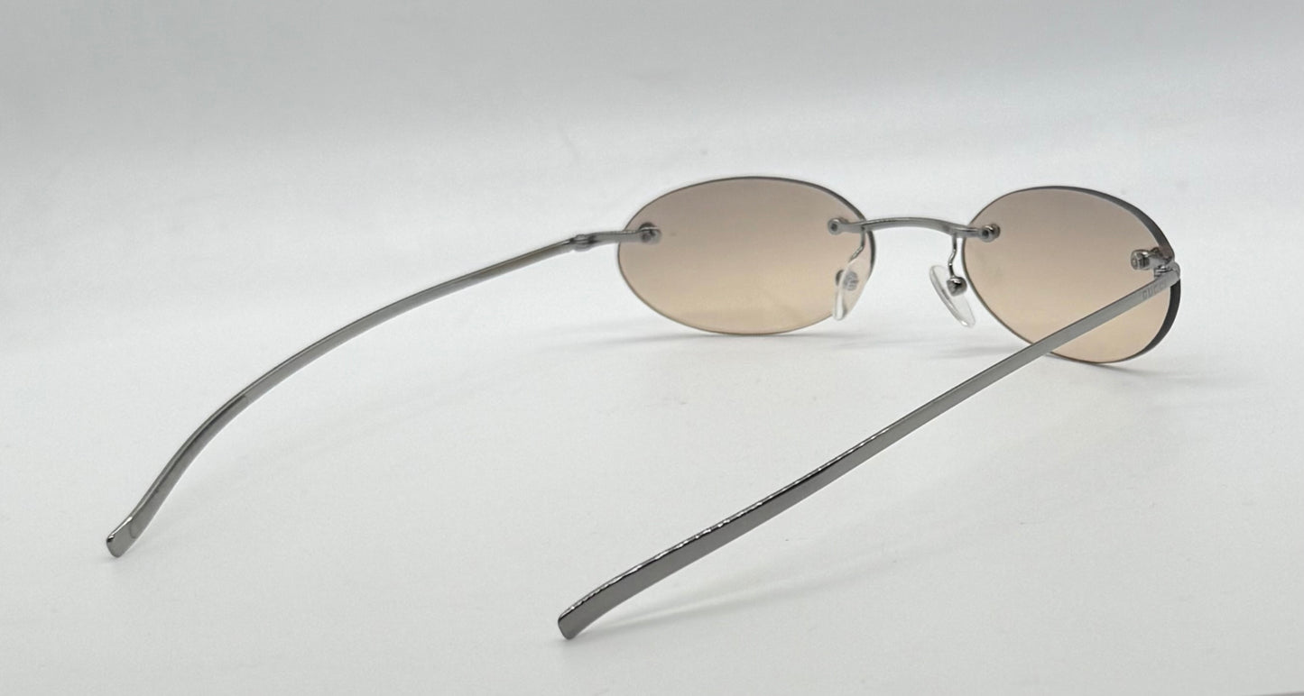Gucci Gg1714|S 6Lb6P Rimless Oval Sunglasses 51-19-135 Deadstock Y2K Vintage