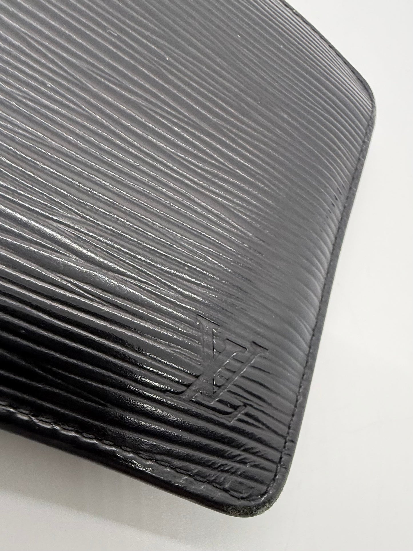 Louis Vuitton Epi Leather Bifold Wallet-Black Noir-LV Authentic