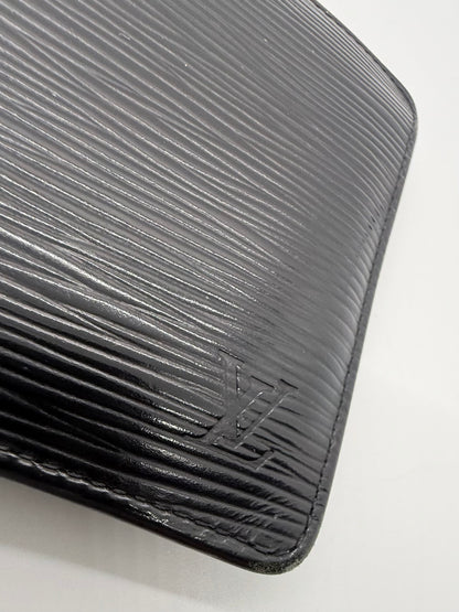 Louis Vuitton Epi Leather Bifold Wallet-Black Noir-LV Authentic