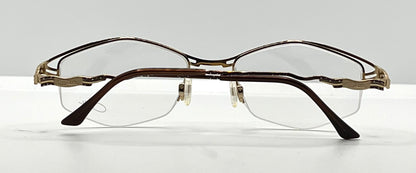 CAZAL 446 COL. 225 Vintage Eyeglass Frame-Made in Germany-Gold & Bronze Wire Semi-Rimless