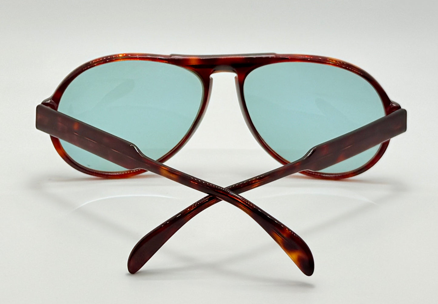 Vintage Silhouette M2095 Keyhole Aviator-Tortoise Acetate & Custom Aquamarine Lenses