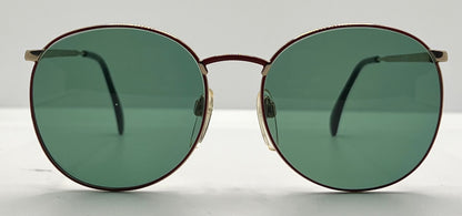 Silhouette M6039 VINTAGE Sunglasses-Gold/Red w/New Green Custom Lenses-54mm