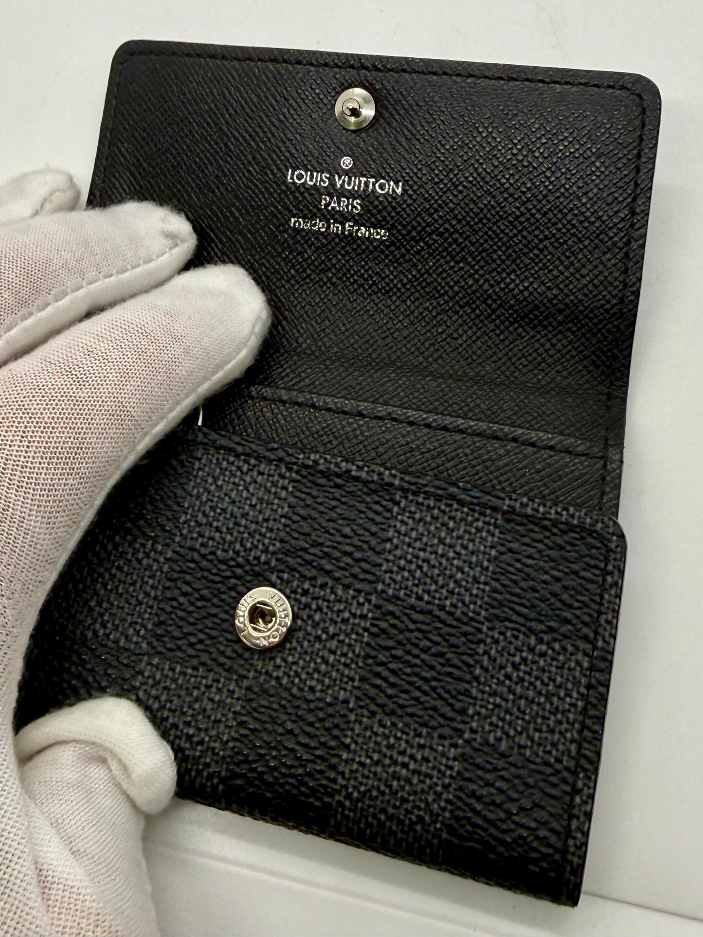 Louis Vuitton Damier Graphite 6 Ring Key Holder Wallet Made in France