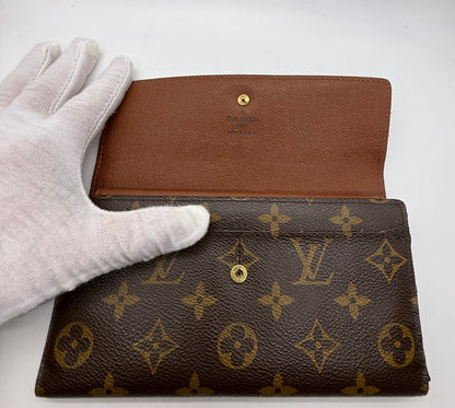 Louis Vuitton Vintage Monogram Long Wallet Clutch Brown-Authentic-France