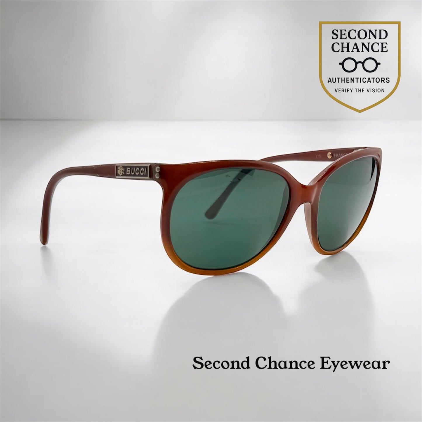 BUCCI 2001/116 Vintage French Sunglasses with Original Glass Lenses