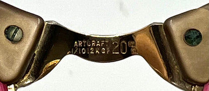 American Optical ArtCraft Vintage Browline Sunglasses 12K GF-Pink Gradient Lenses