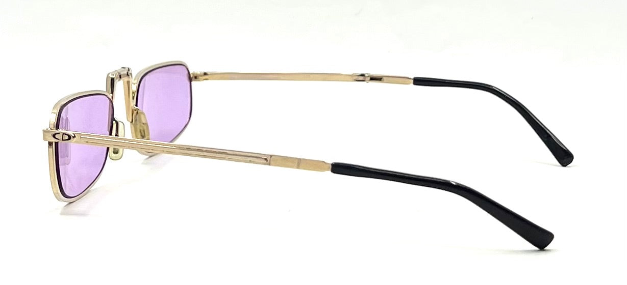 Christian Dior 2172 Monsieur Folding Gold 52-22 Purple Lenses