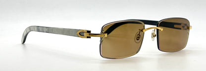 Cartier CT0046O Gold/White Horn Buffs-New Custom Transition Lenses-Full Kit