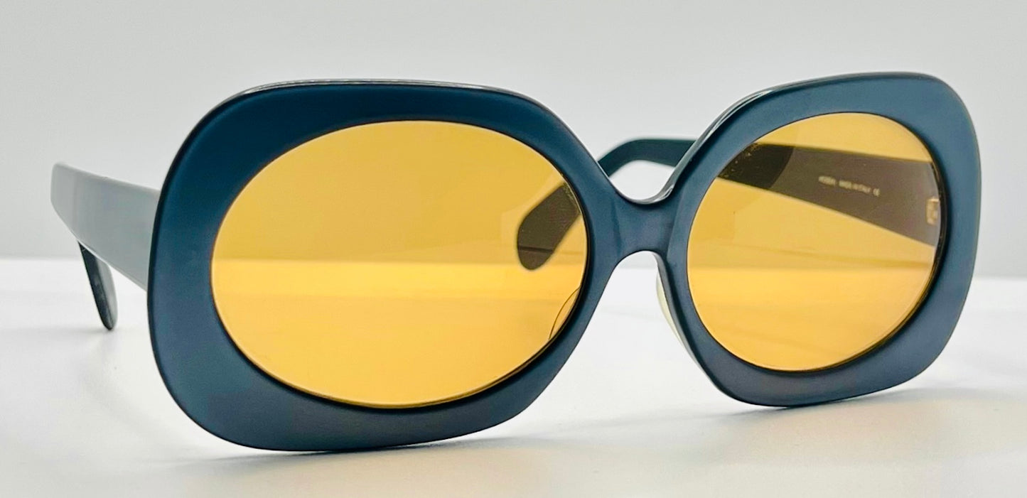 Hoseki HK. 232 KBN Vintage Sunglasses - Black Frame w/Yellow Amber Lenses, Made in Italy