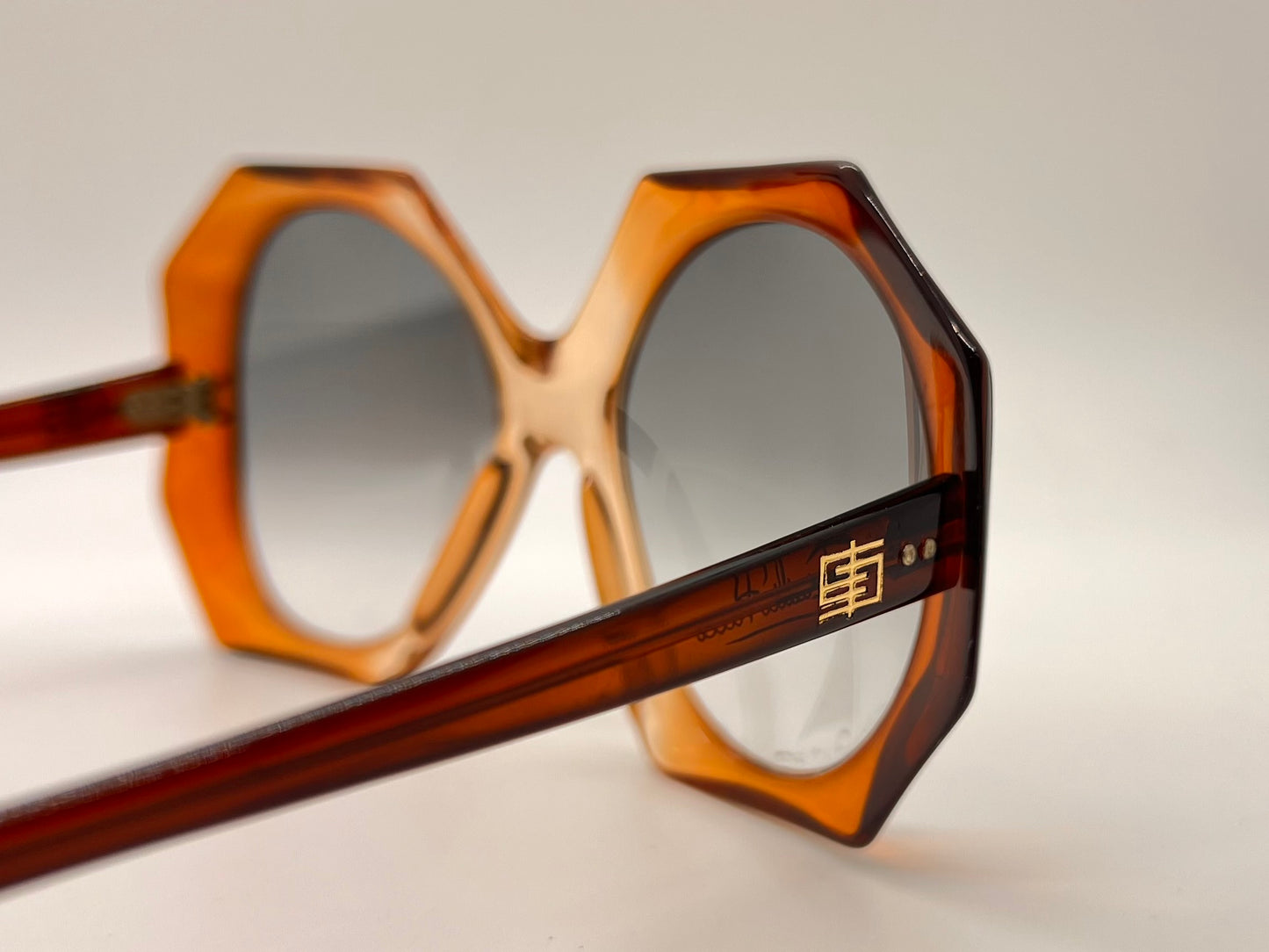 Vintage Emilio Pucci 5300 Sunglasses Amber Honey Burnt 53-18-130 Oversized