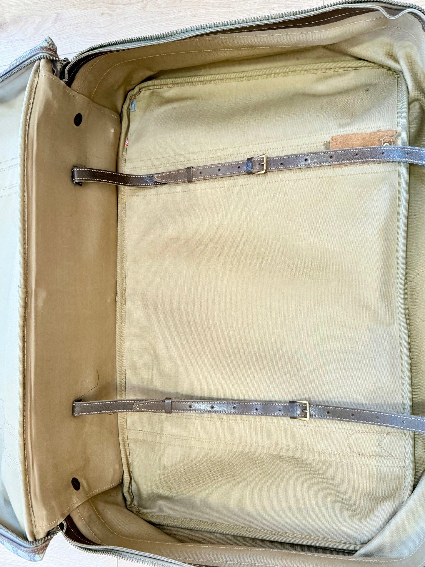Vintage Gucci GG Supreme Web Stripe Suitcase 1980s Travel Case