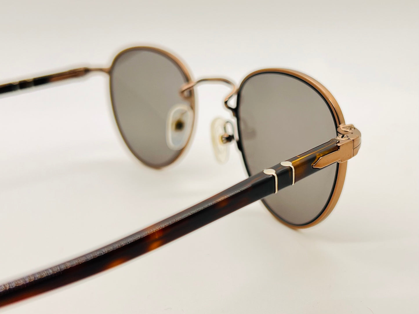 Persol PO2422S Brass Metal Sunglasses Fashioned with Brand New Custom Berko's Designs Blue/Grey Lenses