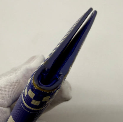 Versace Blue & White Logo Bifold Wallet-Made in Italy-Authentic