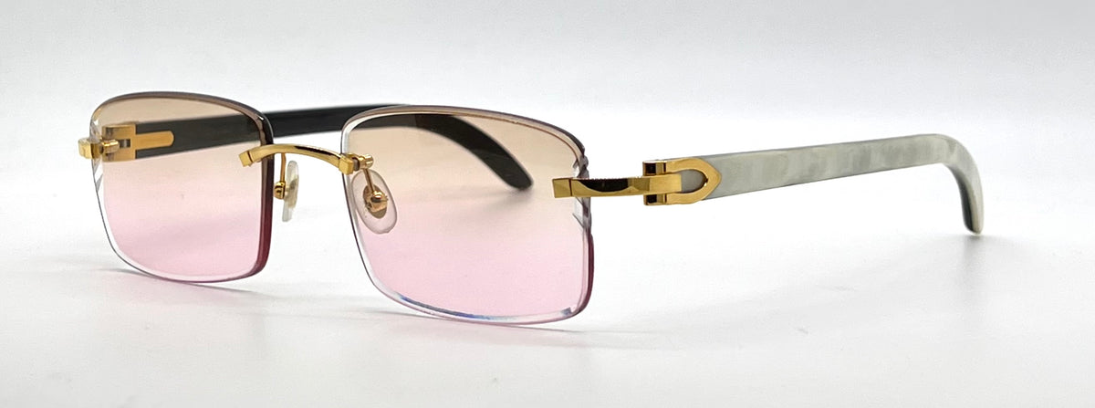 Cartier CT0046O Gold/White Horn Buffs-New Custom Transition Lenses-Full Kit