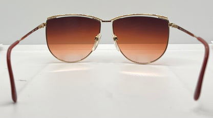 Silhouette M6078 V6051 Vintage Sunglasses Gold/Red w/New Gradient Custom Lenses-57mm-NOS