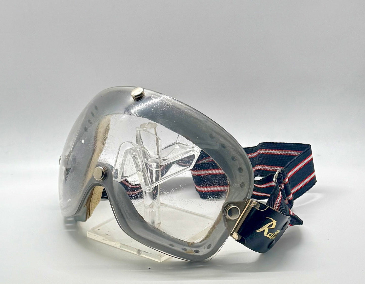 Ratti-Patent Vintage Motorcycle Goggles-Made in Italy-50s/60s Racing Aviator