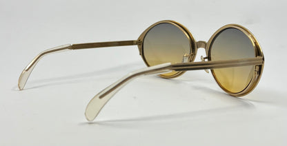 Italian Avant-Garde Round Gold Sunglasses-Vintage Deadstock w/ Second Chance Customs Gradient Lenses