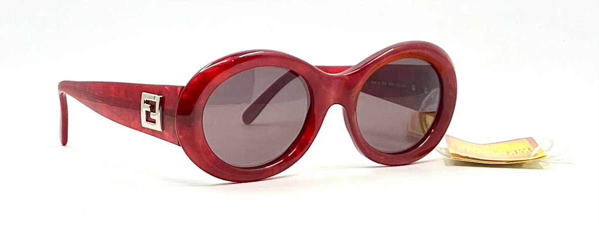 Fendi SL 7555 Z02-Red Logo-VINTAGE Sunglasses Made in Italy-Unworn