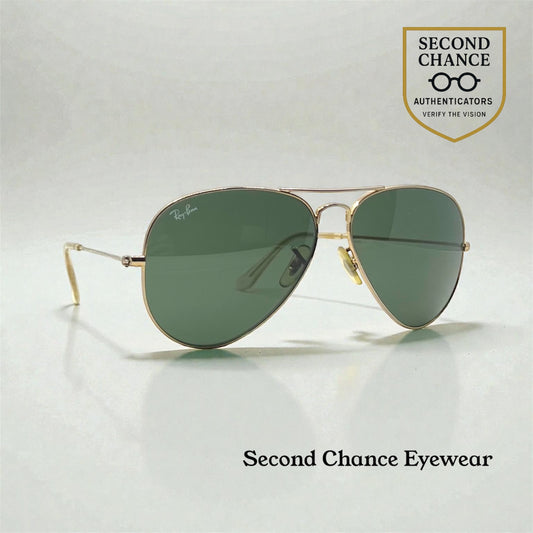 Ray-Ban Aviator Classic RB3025 Gold G-15 58mm Deadstock Unworn Full Kit