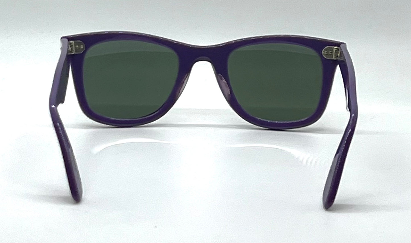 Vintage Handmade USA Purple Acetate Sunglasses Original B&L Green Lenses NOS