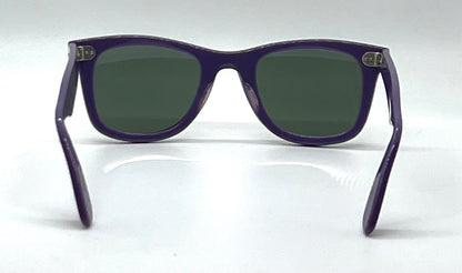 Vintage Handmade USA Purple Acetate Sunglasses Original B&L Green Lenses NOS