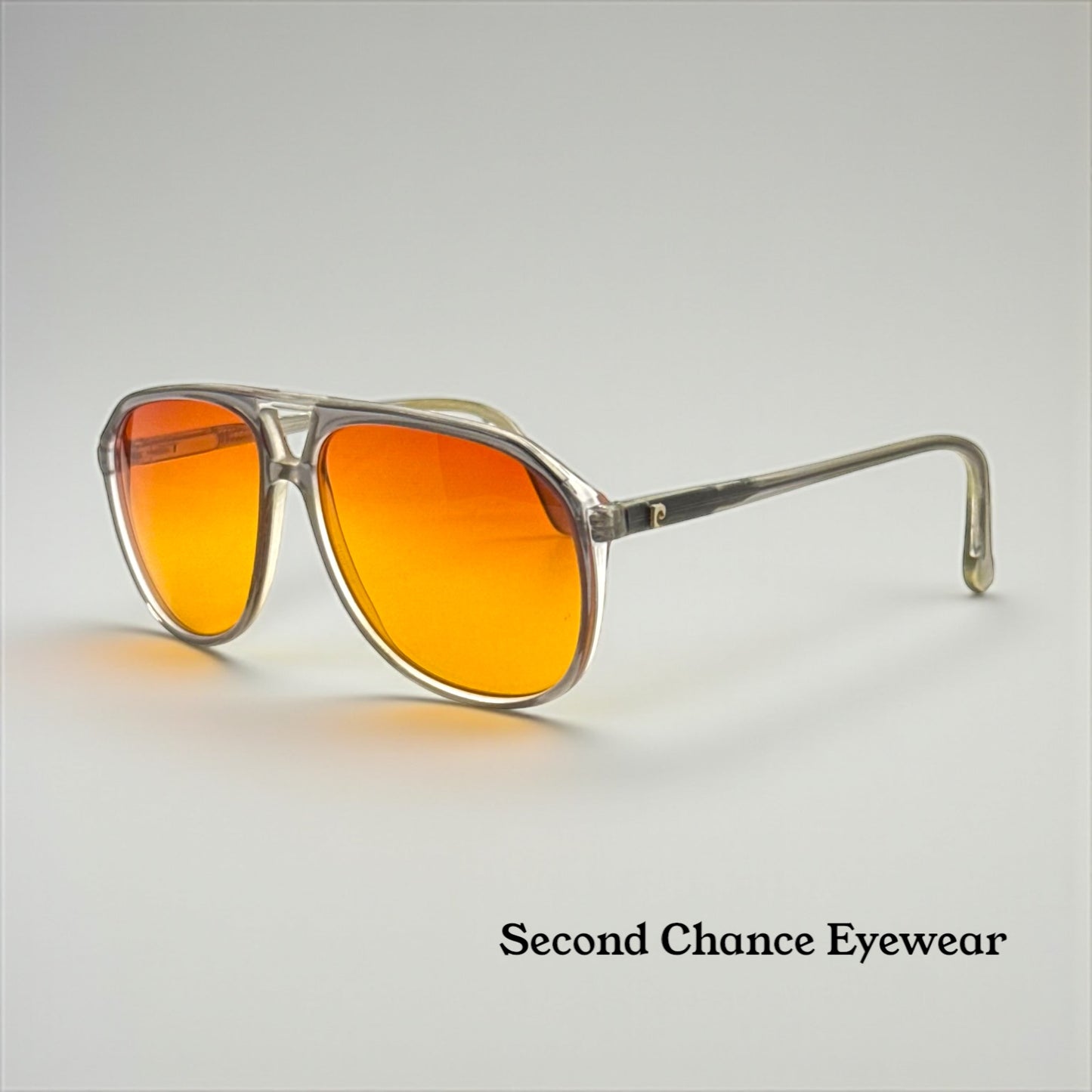 Pierre Cardin Boutique Smoke Vintage Aviator-New Sunset Gradient Custom Lenses-59mm