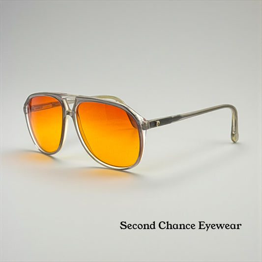 Pierre Cardin Boutique Smoke Vintage Aviator-New Sunset Gradient Custom Lenses-59mm