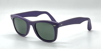 Vintage Handmade USA Purple Acetate Sunglasses Original B&L Green Lenses NOS