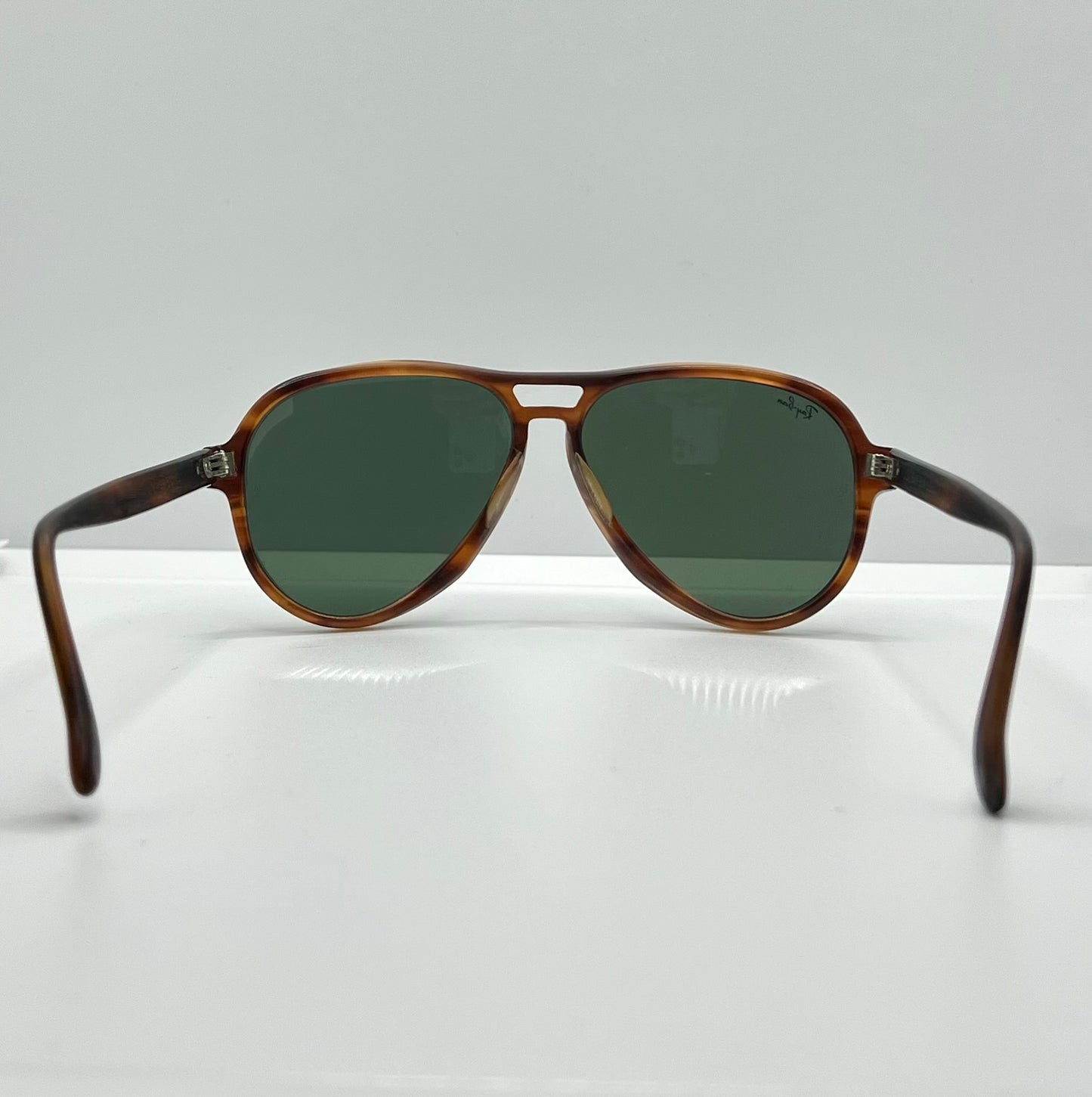 B&L Ray-Ban Vagabond Vintage Sunglasses 58mm-Tortoise Aviator-Etched B&L Lenses