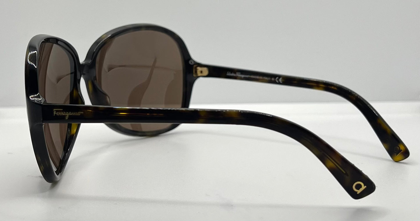 Salvatore Ferragamo 2178 102/73 Tortoise Brown 63mm Sunglasses Italy NOS