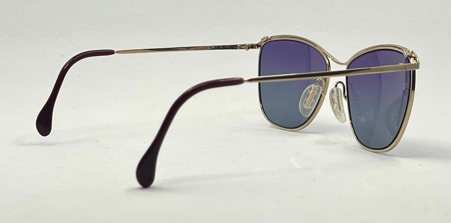 ZEISS Germany 6840 – Vintage Metal Sunglasses-New Gradient Custom Lenses-Unworn