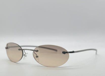 Gucci Gg1714|S 6Lb6P Rimless Oval Sunglasses 51-19-135 Deadstock Y2K Vintage