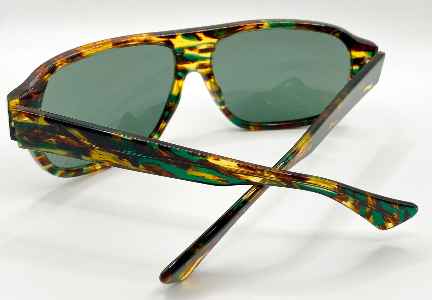 Deadstock Kala Eyewear - USA Made Green/Brown/Amber Tortoise Shell Sunglasses