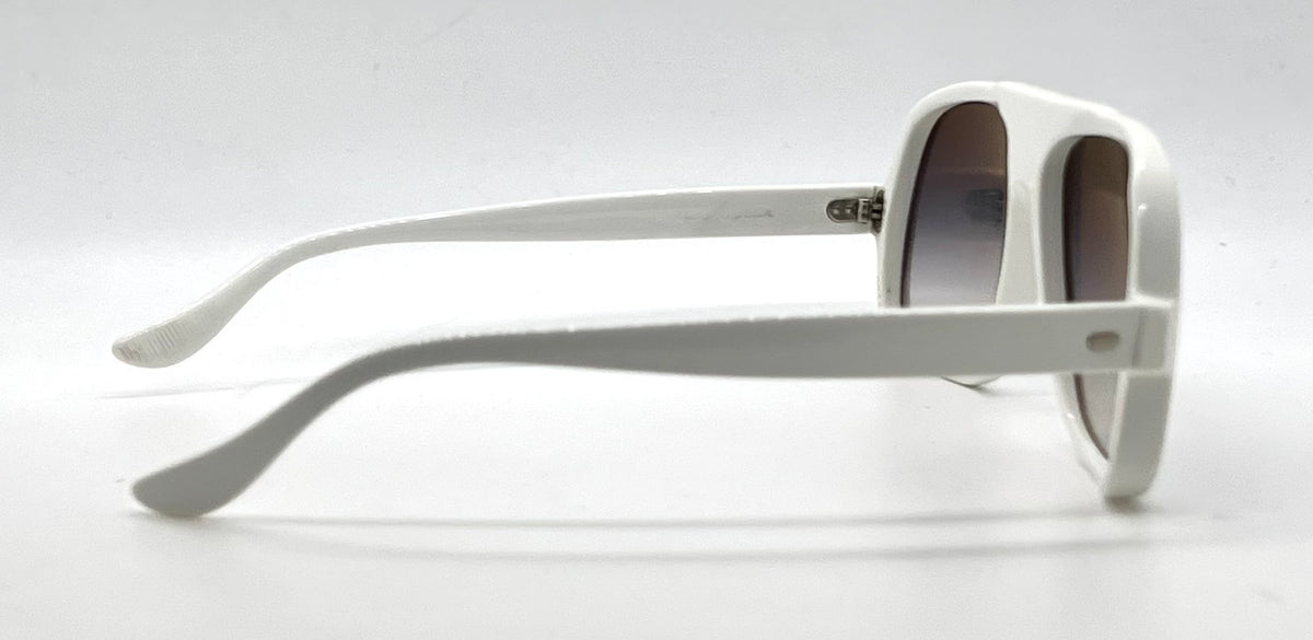 SRO VINTAGE Optical White Oversized Aviator Sunglasses-New Gray Gradient Lens-USA