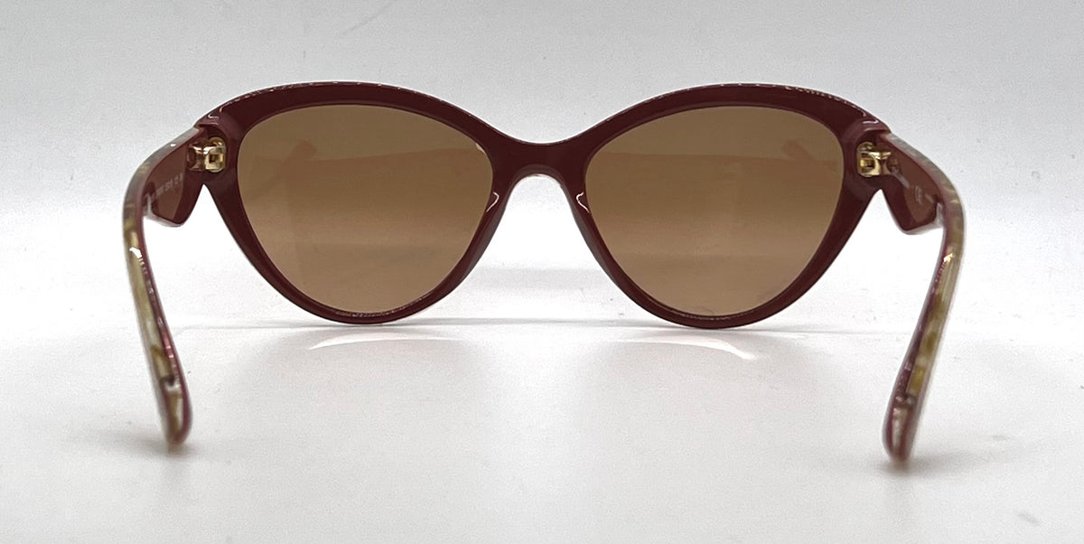 Dolce & Gabbana DG4199 Red Gold Leaf Cat Eye Sunglasses Unworn New Lenses Full Kit