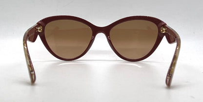 Dolce & Gabbana DG4199 Red Gold Leaf Cat Eye Sunglasses Unworn New Lenses Full Kit