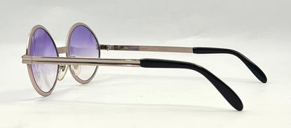Celes-VINTAGE Italian Round Sunglasses-New Violet Gradient Custom Lenses-58mm