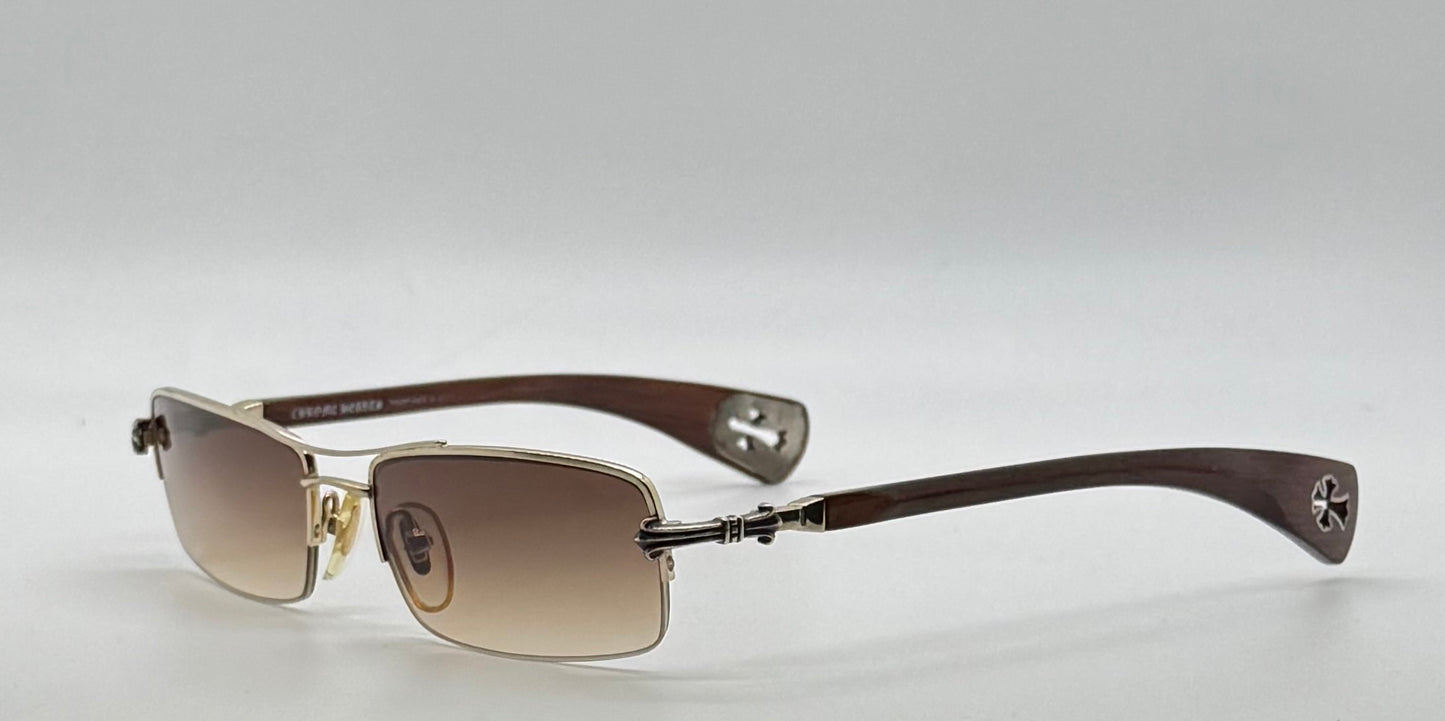 Chrome Hearts TOPPS
-Wood Temple-VINTAGE Rimless Sunglasses-Unworn Full Kit-Japan