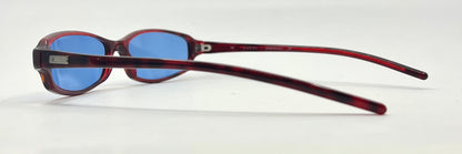Gucci Oval Burgundy Sunglasses-New Solid Blue Second Chance Customs Lenses-Unworn