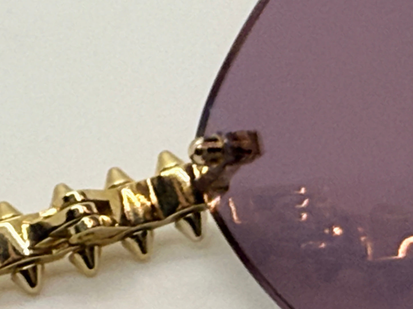 Cartier Clash de Cartier CT0543S 004 Gold Rimless Sunglasses-ZEISS Purple Lenses