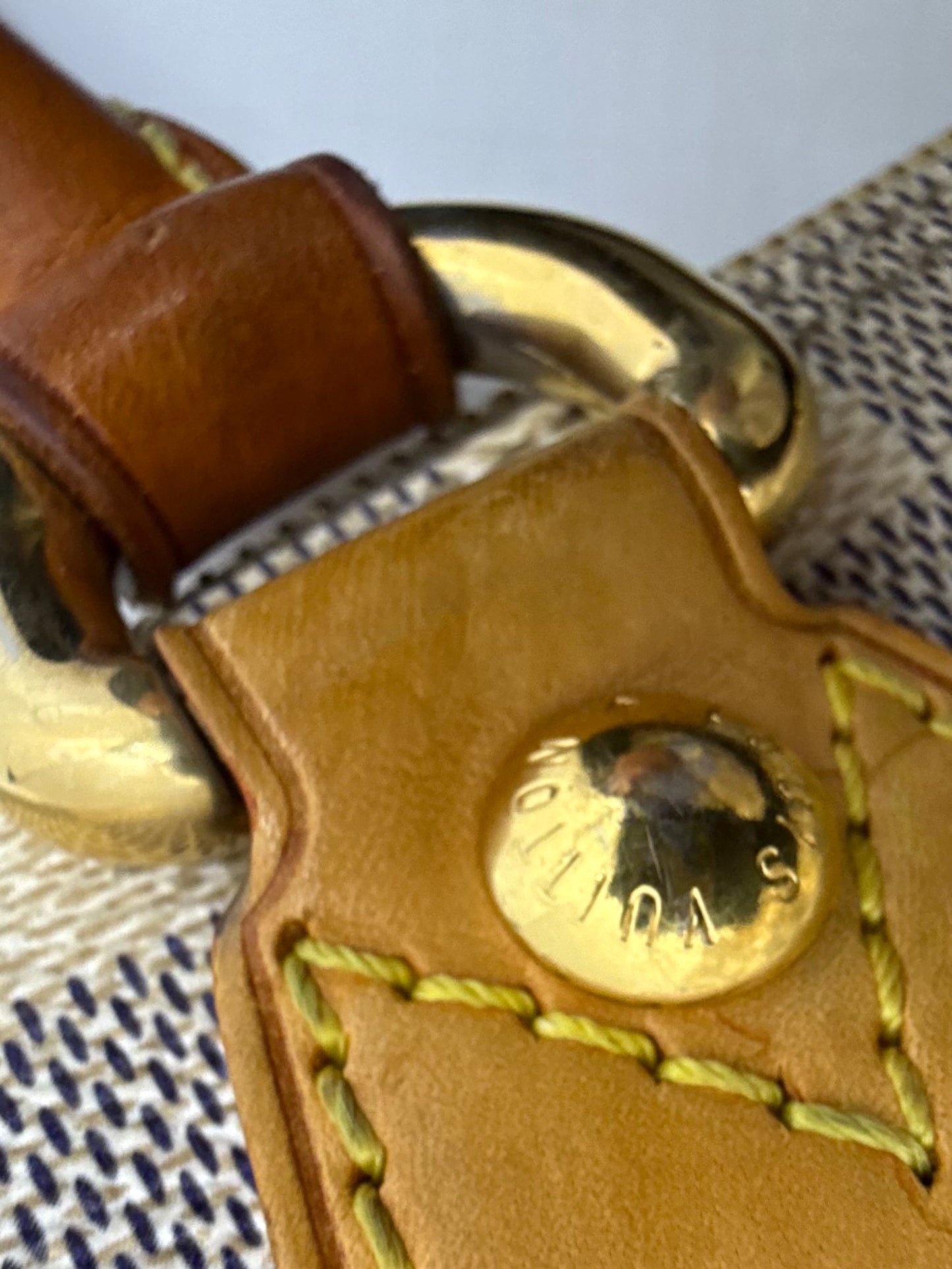 Louis Vuitton Saleya PM Damier Azur Tote Bag Gold Hardware