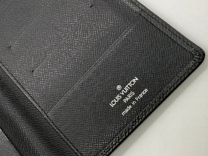 Louis Vuitton Taiga Leather Long Wallet-Black-Made in France-Unused-Archive