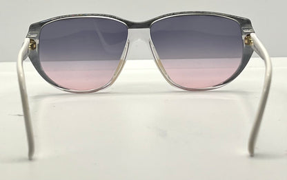 Silhouette M 1220 C 2952 Vintage White Sunglasses w/New Grey to Rose Gradient Custom Lenses-57mm-Austria