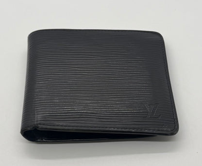Louis Vuitton Epi Leather Bifold Wallet-Black Noir-LV Authentic