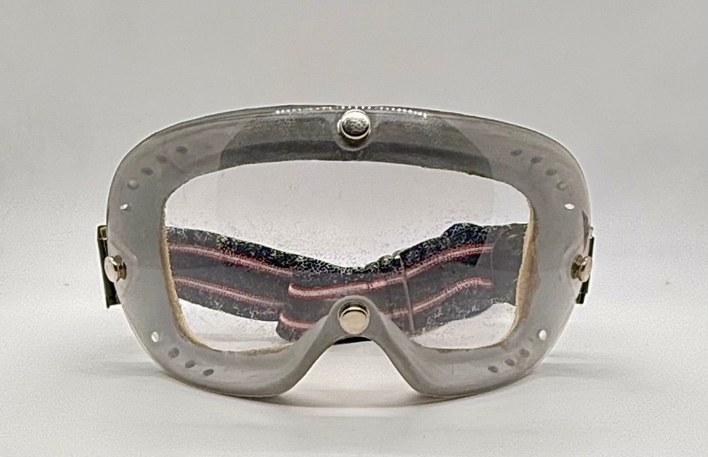 Ratti-Patent Vintage Motorcycle Goggles-Made in Italy-50s/60s Racing Aviator